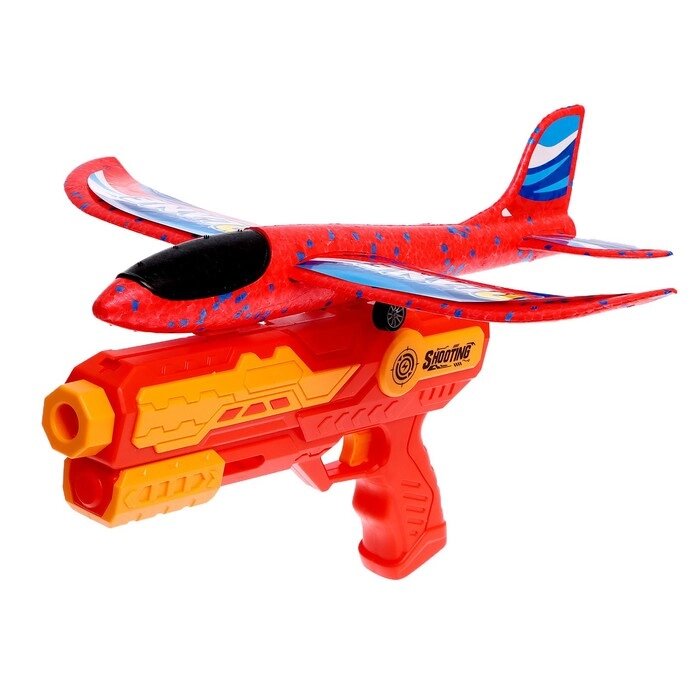 Пистолет "Аэродром 2", 1 самолёт, 10 мягких пуль и шариков в комплекте, цвет МИКС от компании Интернет-гипермаркет «MOLL» - фото 1