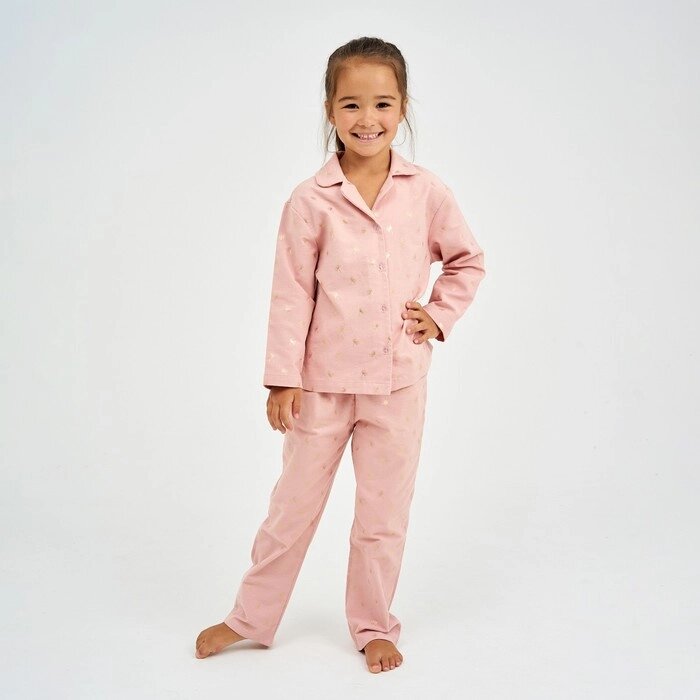Пижама детская (рубашка, брюки) KAFTAN "Одуванчики", р. 134-140, розовый от компании Интернет-гипермаркет «MOLL» - фото 1