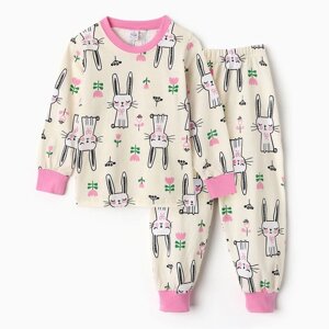 Пижама для девочки, цвет молочный, рост 98 см