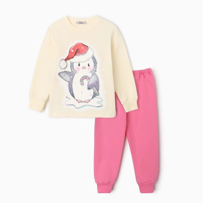 Пижама для девочки, цвет светло-желтый/розовый, рост 86-92 см от компании Интернет-гипермаркет «MOLL» - фото 1