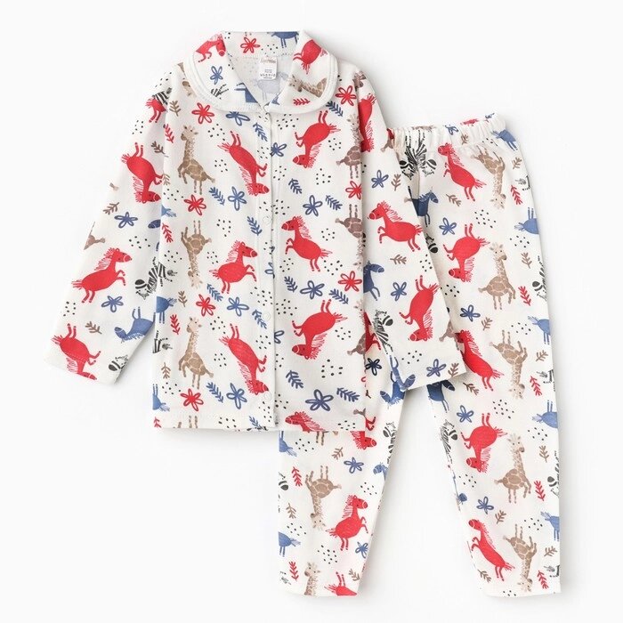 Пижама для мальчика, цвет белый/красный, рост 80 см от компании Интернет-гипермаркет «MOLL» - фото 1