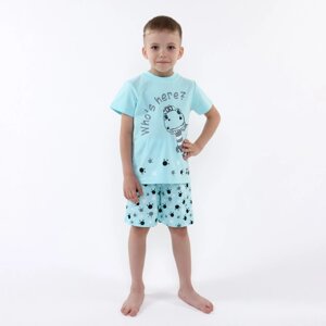Пижама для мальчика, цвет светло-бирюзовый , рост 134 см