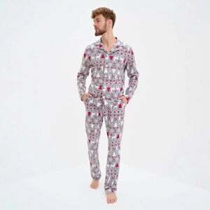 Пижама новогодняя мужская KAFTAN "Скандинавия", размер 50