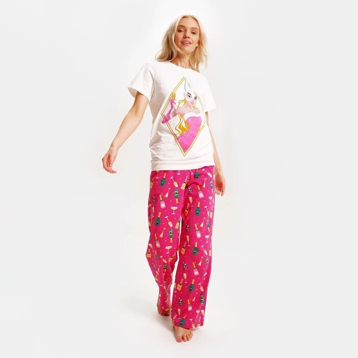 Пижама новогодняя женская (футболка и брюки) KAFTAN Girl, размер 44-46 от компании Интернет-гипермаркет «MOLL» - фото 1