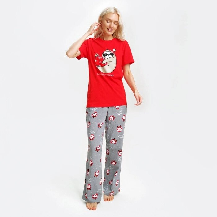 Пижама новогодняя женская (футболка и брюки) KAFTAN Winter, размер 52-54 от компании Интернет-гипермаркет «MOLL» - фото 1