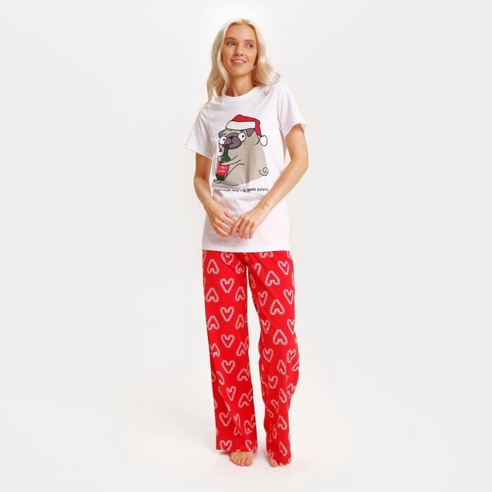 Пижама новогодняя женская KAFTAN "Мопс", размер 40-42 от компании Интернет-гипермаркет «MOLL» - фото 1