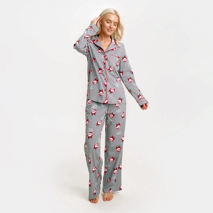 Пижама новогодняя женская (рубашка и брюки) KAFTAN "Дед мороз", размер 44-46 от компании Интернет-гипермаркет «MOLL» - фото 1