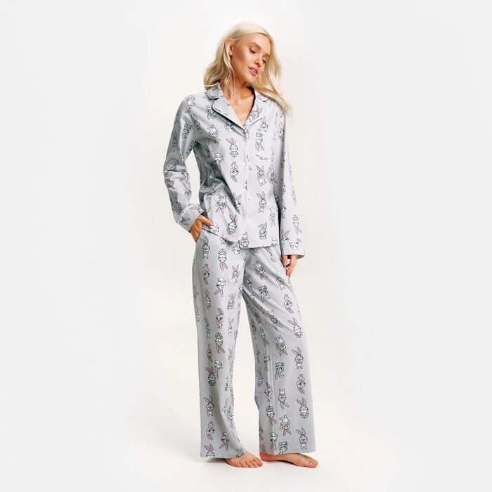 Пижама новогодняя женская (рубашка и брюки) KAFTAN "Зайчик", размер 40-42 от компании Интернет-гипермаркет «MOLL» - фото 1