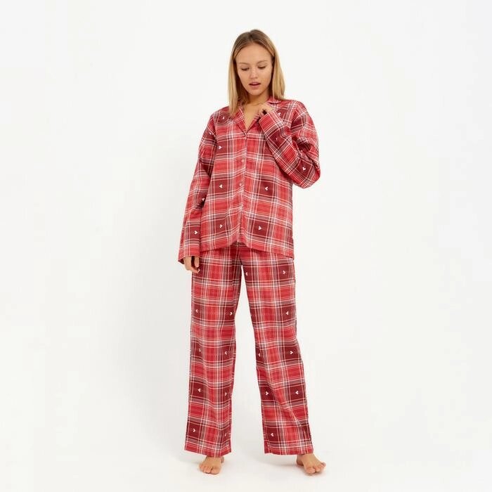 Пижама (рубашка, брюки) женская KAFTAN Red, р. 40-42 от компании Интернет-гипермаркет «MOLL» - фото 1