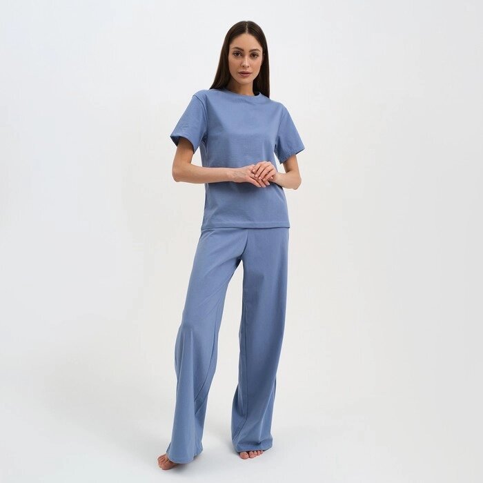 Пижама женская (футболка и брюки) KAFTAN "Basic" размер 40-42, цвет синий от компании Интернет-гипермаркет «MOLL» - фото 1