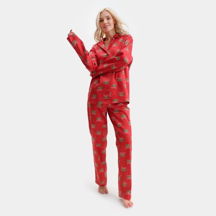 Пижама женская KAFTAN "Машинки", р. 40-42, красный от компании Интернет-гипермаркет «MOLL» - фото 1