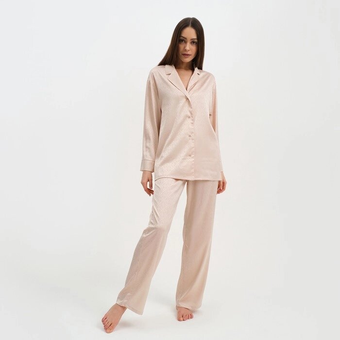 Пижама женская (рубашка и брюки) KAFTAN "Треугольники" цвет молочный, размер 44-46 от компании Интернет-гипермаркет «MOLL» - фото 1