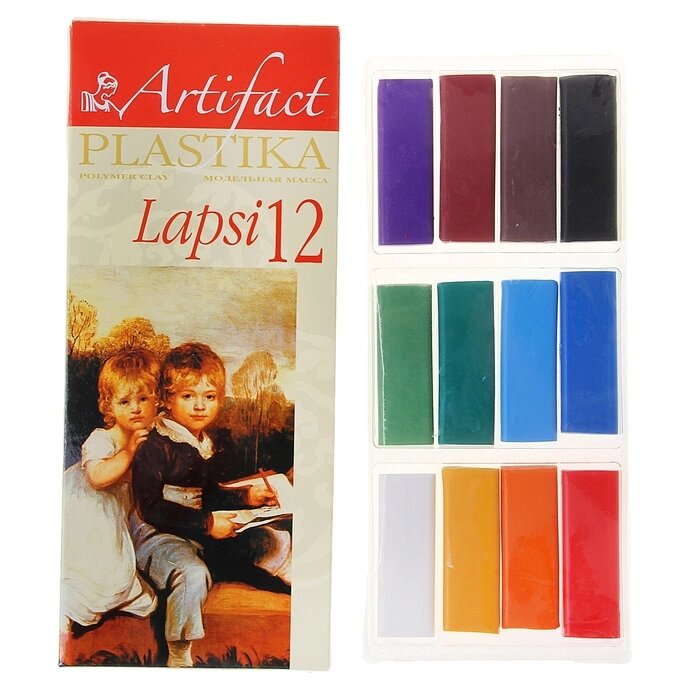 Пластика - полимерная глина набор LAPSI 12 классических цветов 240г от компании Интернет-гипермаркет «MOLL» - фото 1