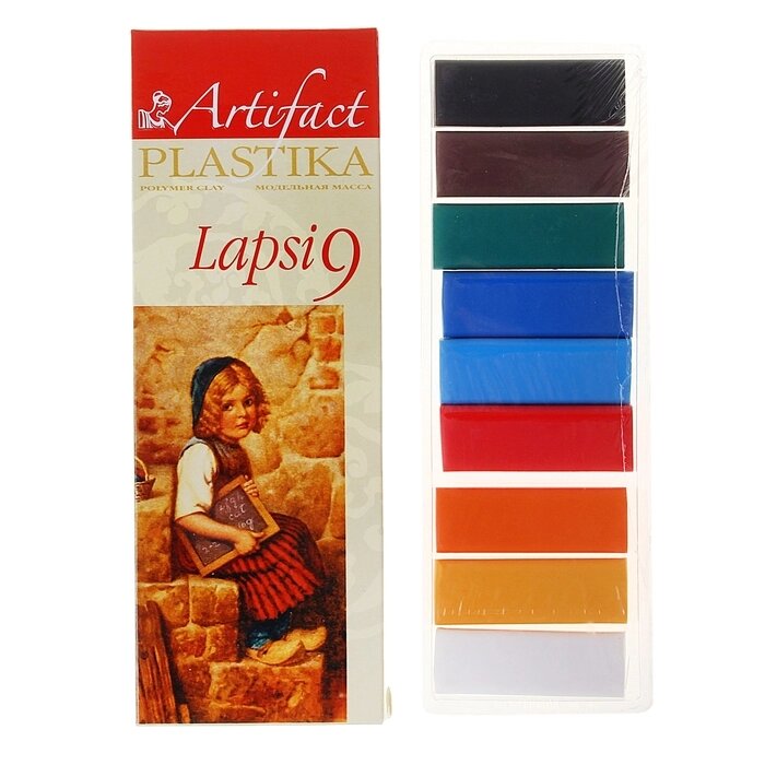 Пластика - полимерная глина набор LAPSI 9 классических цветов 180г от компании Интернет-гипермаркет «MOLL» - фото 1
