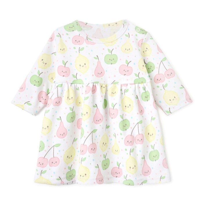 Платье Bloom Baby Фрукты с дл. рукавом, р. 62 см, молочный от компании Интернет-гипермаркет «MOLL» - фото 1
