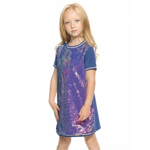Платье для девочек, рост 110 см, цвет синий