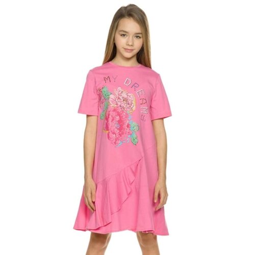 Платье для девочек, рост 128 см, цвет розовый