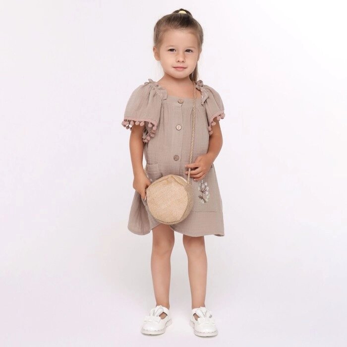 Платье для девочки, цвет песочный, рост 110см от компании Интернет-гипермаркет «MOLL» - фото 1