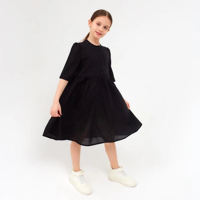 Платье для девочки MINAKU: Cotton collection, цвет чёрный, рост 104 см от компании Интернет-гипермаркет «MOLL» - фото 1