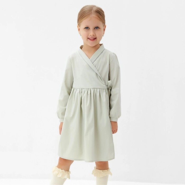 Платье для девочки MINAKU: Cotton collection цвет фисташковый, рост 110 см от компании Интернет-гипермаркет «MOLL» - фото 1