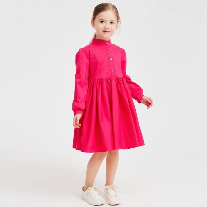 Платье для девочки MINAKU: Cotton collection цвет фуксия, рост 104 от компании Интернет-гипермаркет «MOLL» - фото 1