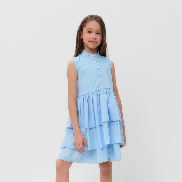 Платье для девочки MINAKU: Cotton collection цвет голубой, р-р 116 от компании Интернет-гипермаркет «MOLL» - фото 1