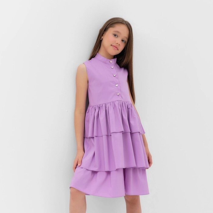 Платье для девочки MINAKU: Cotton collection цвет сиреневый, р-р 116 от компании Интернет-гипермаркет «MOLL» - фото 1