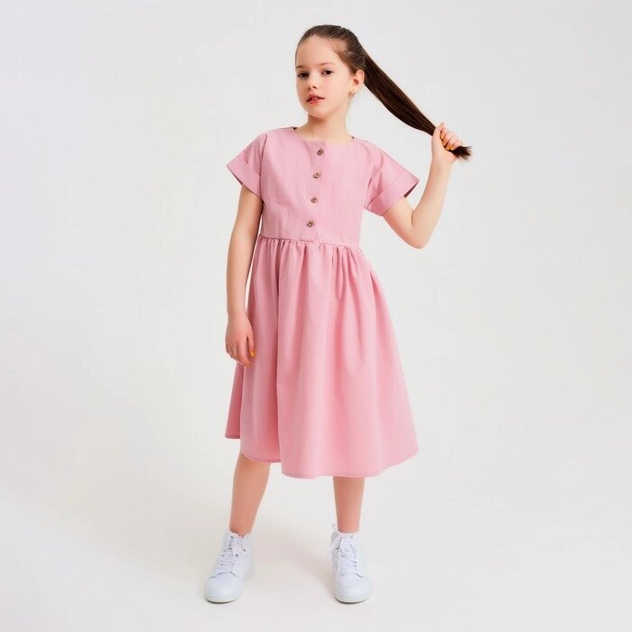 Платье для девочки MINAKU: Cotton Collection цвет сиреневый, рост 104 от компании Интернет-гипермаркет «MOLL» - фото 1