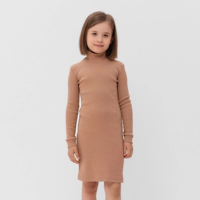 Платье для девочки MINAKU цвет бежевый, рост 122 см от компании Интернет-гипермаркет «MOLL» - фото 1