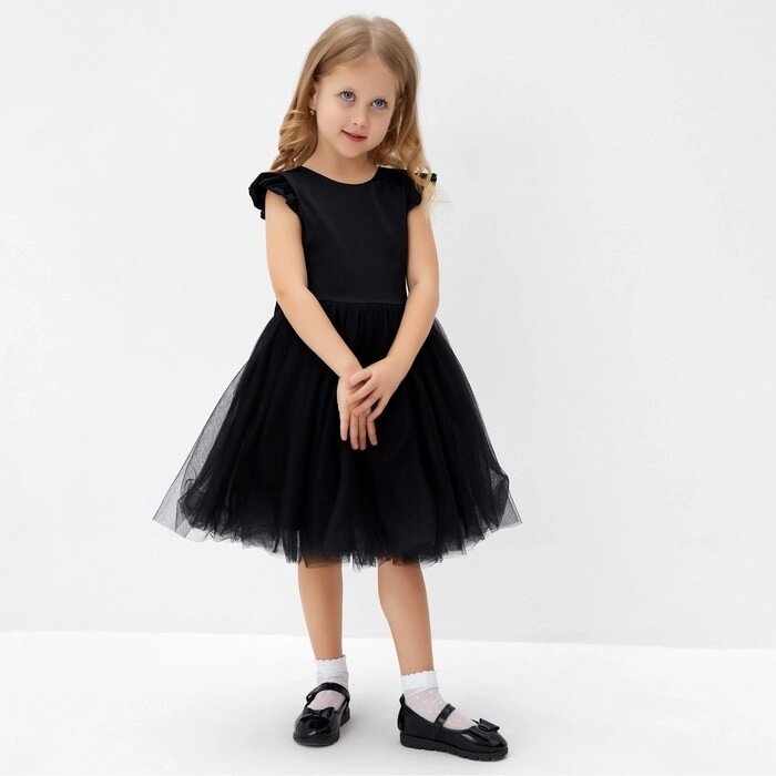 Платье нарядное детское MINAKU: PartyDress, цвет чёрный, рост 110 см от компании Интернет-гипермаркет «MOLL» - фото 1