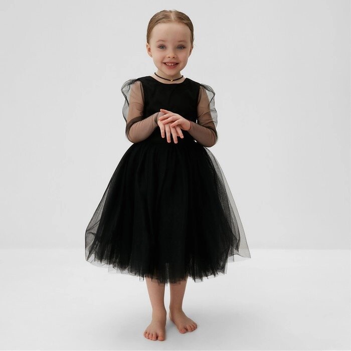 Платье нарядное детское MINAKU: PartyDress, цвет чёрный, рост 122 см от компании Интернет-гипермаркет «MOLL» - фото 1