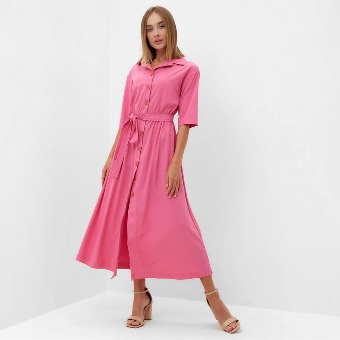Платье женское MINAKU: Enjoy цвет ярко- розовый, р-р 46 от компании Интернет-гипермаркет «MOLL» - фото 1