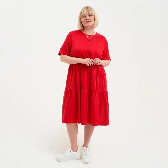 Платье женское MIST plus-size, размер 50, цвет красный от компании Интернет-гипермаркет «MOLL» - фото 1