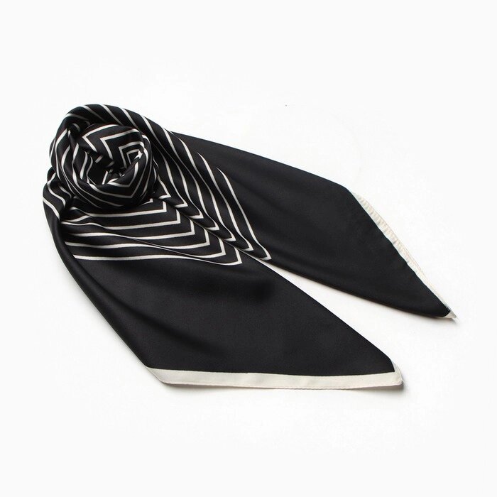 Платок женский MINAKU "Диагональ" цвет черный, р-р 70*70 см от компании Интернет-гипермаркет «MOLL» - фото 1