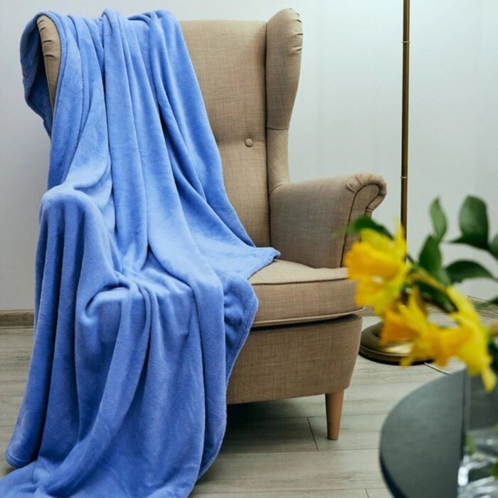 Плед Sollya, размер 180х200 см, цвет голубой от компании Интернет-гипермаркет «MOLL» - фото 1