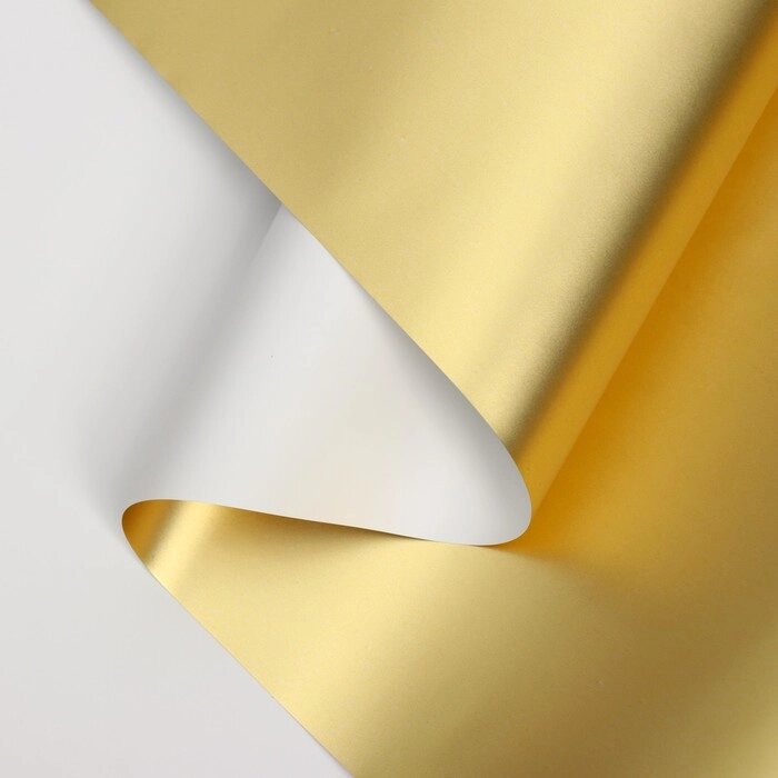 Пленка для цветов "Пленка с золотом", цвет белый, 58 см х 5 м от компании Интернет-гипермаркет «MOLL» - фото 1