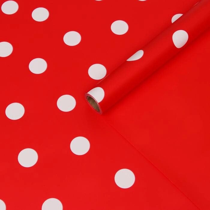 Пленка двухсторонняя "Горох крупный", 0,58*10м, красный от компании Интернет-гипермаркет «MOLL» - фото 1