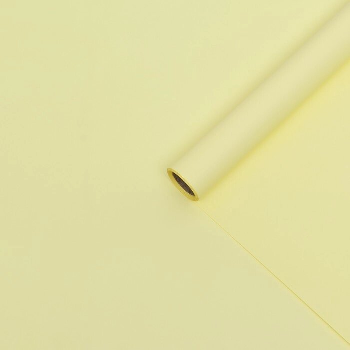 Плёнка матовая 0,5 x 10 м 65 мкм, пастельная серия, желтый от компании Интернет-гипермаркет «MOLL» - фото 1