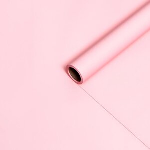 Пленка матовая, 65 микрон, светло-розовый, 58см*10м