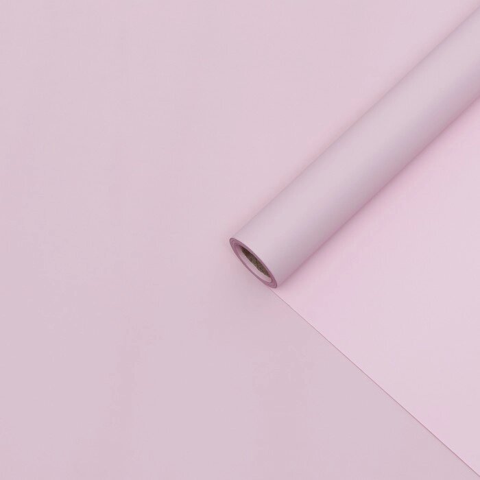 Плёнка матовая двухсторонняя 0,5 x 10 м, пастельная серия, 65 мкм пастельный, розовый от компании Интернет-гипермаркет «MOLL» - фото 1
