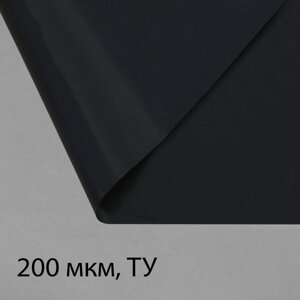 Плёнка полиэтиленовая, техническая, толщина 200 мкм, 3 100 м, рукав (1,5 м 2), чёрная, 2 сорт, Эконом 50 %