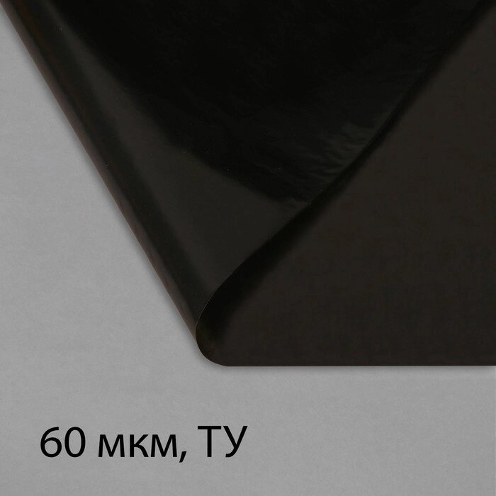 Плёнка полиэтиленовая, техническая, толщина 60 мкм, 3  10 м, рукав (1,5 м  2), чёрная, 2 сорт, Эконом 50 % от компании Интернет-гипермаркет «MOLL» - фото 1