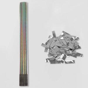 Пневмохлопушка "Голография", 60 см, серебряное конфетти