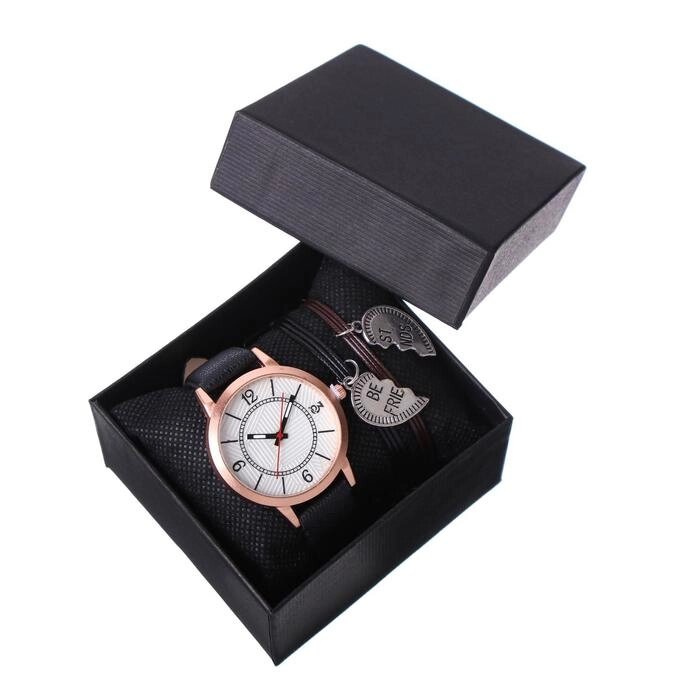 Подарочный набор 2 в 1 Best Friends: наручные часы и браслет, d=4 см от компании Интернет-гипермаркет «MOLL» - фото 1