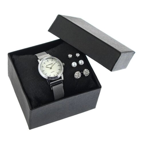 Подарочный набор 2 в 1 "Bolingdun"наручные часы, d=2.8 см, серьги