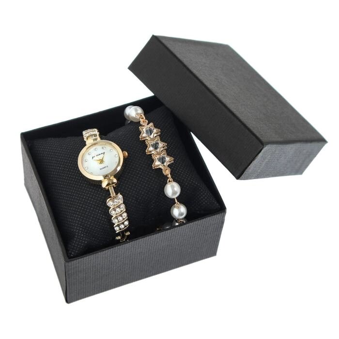 Подарочный набор 2 в 1 "Эйенн": наручные часы d=2.5 см, браслет от компании Интернет-гипермаркет «MOLL» - фото 1