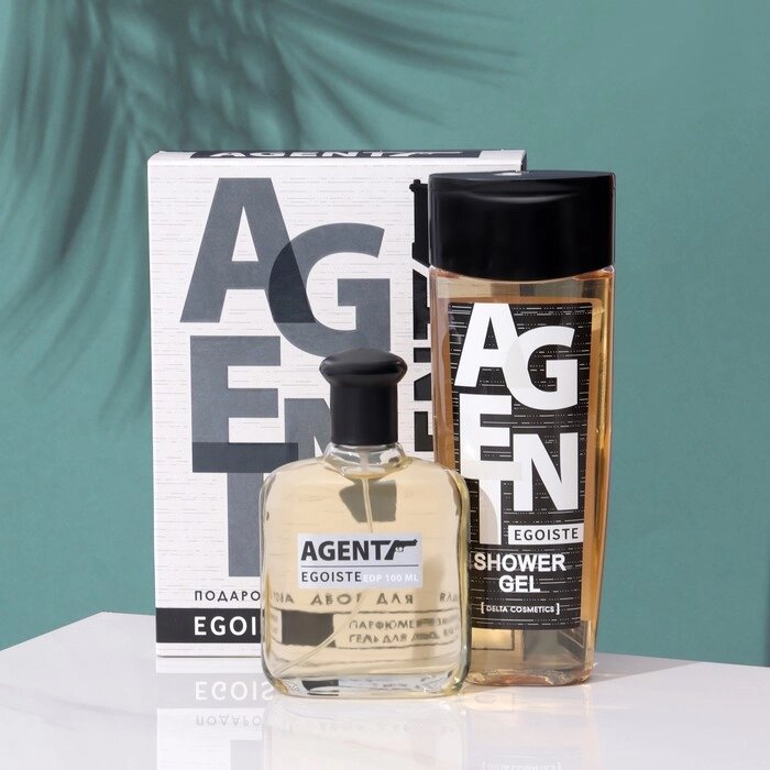 Подарочный набор для мужчин Agent Egoiste: гель для душа, 250 мл+ парфюмерная вода, 100 мл от компании Интернет-гипермаркет «MOLL» - фото 1