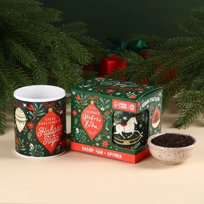 Подарочный набор "Сказочного Нового Года": чай чёрный с апельсином и шоколадом 50 г., кружка 300 мл. от компании Интернет-гипермаркет «MOLL» - фото 1