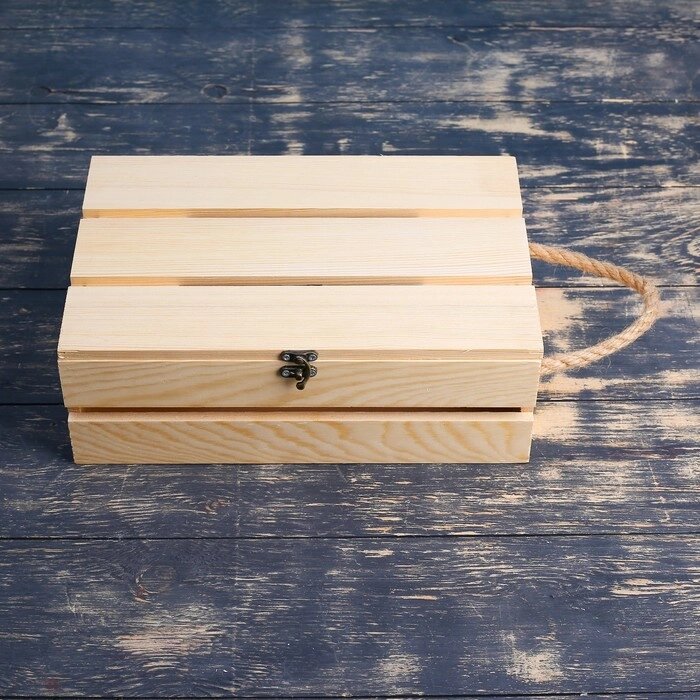Подарочный ящик 302010 см деревянный с откидной крышкой, с замком, ручка Дарим Красиво от компании Интернет-гипермаркет «MOLL» - фото 1