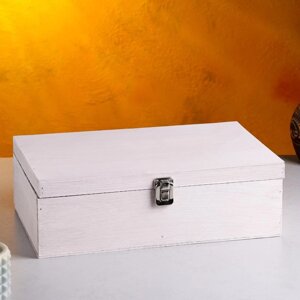 Подарочный ящик 3421.510.5 см деревянный 3 отдела, с закрывающейся крышкой, состаренный